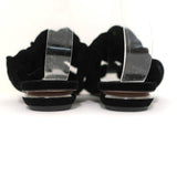 Nicholas Kirkwood Courtney Slide Sandals Black Velvet Size 37 Double-Band Flats available at CelebrityOwned.com img_7