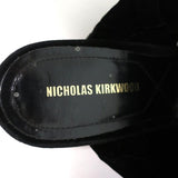 Nicholas Kirkwood Courtney Slide Sandals Black Velvet Size 37 Double-Band Flats available at CelebrityOwned.com img_8