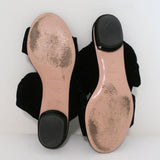 Nicholas Kirkwood Courtney Slide Sandals Black Velvet Size 37 Double-Band Flats available at CelebrityOwned.com img_9