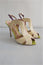 Nicholas Kirkwood Sandals Cream Snakeskin & Patent Size 38 Slingback Heels NEW