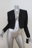 Nicole Miller Cropped Jacket Black Crepe Open-Front Size 6 NEW available at CelebrityOwned.com img_1