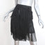 Nina Ricci Fringe Skirt Black Embroidered Taffeta Size 34