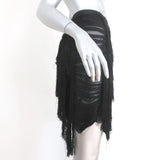 Nina Ricci Fringe Skirt Black Embroidered Taffeta Size 34 available at CelebrityOwned.com img_4