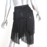 Nina Ricci Fringe Skirt Black Embroidered Taffeta Size 34 available at CelebrityOwned.com img_5