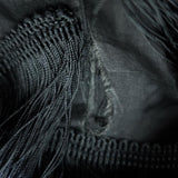 Nina Ricci Fringe Skirt Black Embroidered Taffeta Size 34 available at CelebrityOwned.com img_6