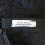 Nina Ricci Fringe Skirt Black Embroidered Taffeta Size 34 available at CelebrityOwned.com img_7