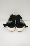 No. 21 Bow Sneakers Black Crystal-Embellished Satin Size 36.5 Slip-On Flatform available at CelebrityOwned.com img_5