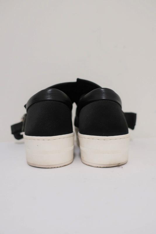 No. 21 Bow Sneakers Black Crystal-Embellished Satin Size 36.5 Slip-On Flatform available at CelebrityOwned.com img_9