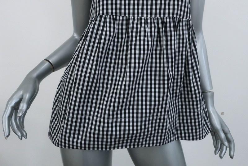 No. 21 Crystal Bird Peplum Top Black &amp; White Gingham Size 40 Sleeveless Blouse available at CelebrityOwned.com img_2