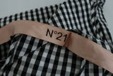 No. 21 Crystal Bird Peplum Top Black & White Gingham Size 40 Sleeveless Blouse available at CelebrityOwned.com img_3