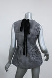No. 21 Crystal Bird Peplum Top Black & White Gingham Size 40 Sleeveless Blouse available at CelebrityOwned.com img_8