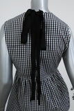No. 21 Crystal Bird Peplum Top Black & White Gingham Size 40 Sleeveless Blouse available at CelebrityOwned.com img_9