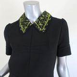 No. 21 Crystal-Embellished Collar Shift Dress Black Stretch Crepe Size 42 NEW available at CelebrityOwned.com img_2