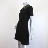 No. 21 Crystal-Embellished Collar Shift Dress Black Stretch Crepe Size 42 NEW available at CelebrityOwned.com img_3