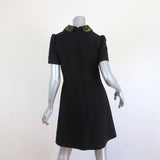 No. 21 Crystal-Embellished Collar Shift Dress Black Stretch Crepe Size 42 NEW available at CelebrityOwned.com img_5