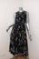 No. 21 Dress Black Island Print Pleated Silk Size 40 Sleeveless Midi