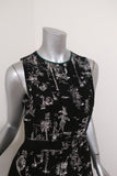 No. 21 Dress Black Island Print Pleated Silk Size 40 Sleeveless Midi available at CelebrityOwned.com img_3