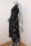 No. 21 Dress Black Island Print Pleated Silk Size 40 Sleeveless Midi available at CelebrityOwned.com img_4