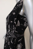 No. 21 Dress Black Island Print Pleated Silk Size 40 Sleeveless Midi available at CelebrityOwned.com img_6