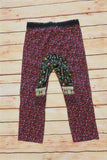 No. 21 Pants Black/Multi Floral Patchwork Print Silk Size 36 Cropped Trousers available at CelebrityOwned.com img_5