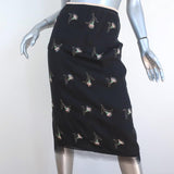 No. 21 Pencil Skirt Black Beaded Silk Organza Size 40 NEW available at CelebrityOwned.com img_1