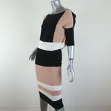 Ohne Titel Dress Black/Beige Colorblock Knit Size Small Short Sleeve Sheath NEW available at CelebrityOwned.com img_2
