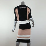 Ohne Titel Dress Black/Beige Colorblock Knit Size Small Short Sleeve Sheath NEW available at CelebrityOwned.com img_4