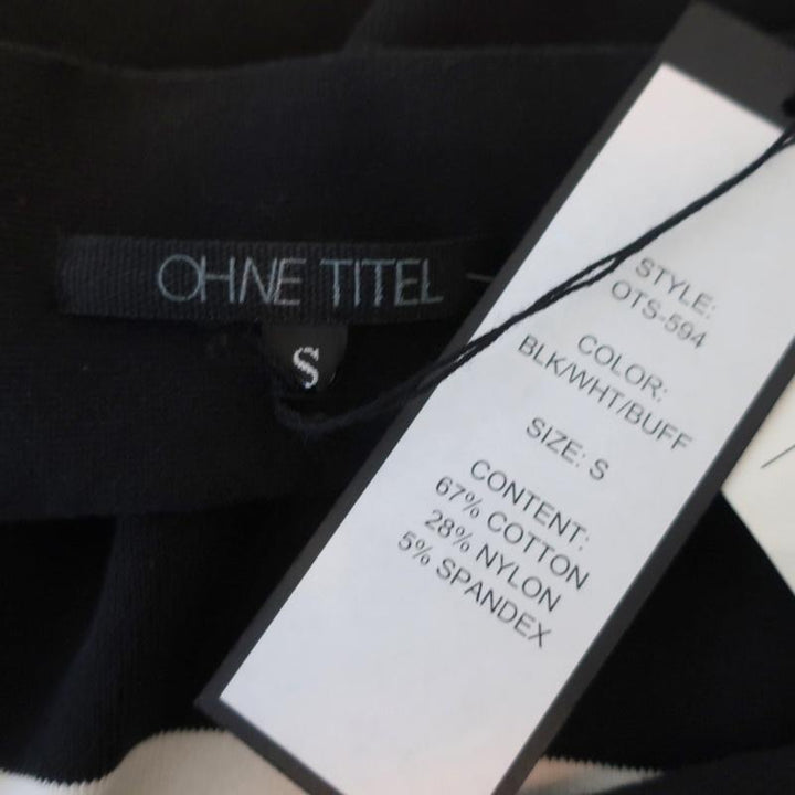 Ohne Titel Dress Black/Beige Colorblock Knit Size Small Short Sleeve Sheath NEW available at CelebrityOwned.com img_6