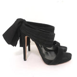 Oscar de la Renta Bow Heel Sandals Sandy Black Suede Size 38.5 Platform Mules available at CelebrityOwned.com img_2