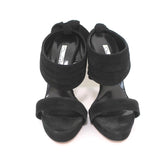 Oscar de la Renta Bow Heel Sandals Sandy Black Suede Size 38.5 Platform Mules available at CelebrityOwned.com img_3