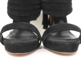 Oscar de la Renta Bow Heel Sandals Sandy Black Suede Size 38.5 Platform Mules available at CelebrityOwned.com img_4