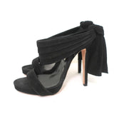Oscar de la Renta Bow Heel Sandals Sandy Black Suede Size 38.5 Platform Mules available at CelebrityOwned.com img_5