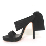 Oscar de la Renta Bow Heel Sandals Sandy Black Suede Size 38.5 Platform Mules available at CelebrityOwned.com img_6