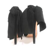 Oscar de la Renta Bow Heel Sandals Sandy Black Suede Size 38.5 Platform Mules available at CelebrityOwned.com img_7