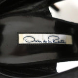Oscar de la Renta Bow Heel Sandals Sandy Black Suede Size 38.5 Platform Mules available at CelebrityOwned.com img_8