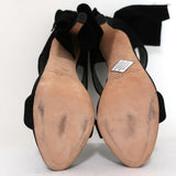 Oscar de la Renta Bow Heel Sandals Sandy Black Suede Size 38.5 Platform Mules available at CelebrityOwned.com img_9