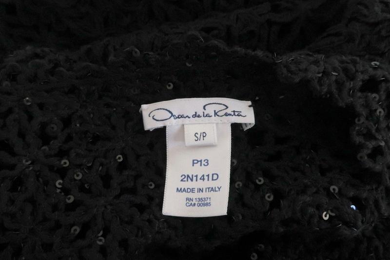 Oscar de la Renta Dress Black Sequined Crochet Lace Size Small Sleeveless LBD available at CelebrityOwned.com img_6