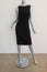 Oscar de la Renta Dress Black Stretch Silk Size 4 Sleeveless Draped-Back LBD