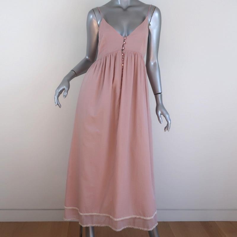 Ottod'Ame Sundress Pink Cotton Size US 4 Empire Waist Maxi Dress NEW available at CelebrityOwned.com img_1