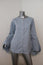 Palmer//Harding Balloon Sleeve Shirt Blue Striped Cotton Blouse Size US 4/6 NEW