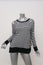 Pam & Gela Side Slit Sweatshirt Black/White Striped Destroyed Fleece Size Small