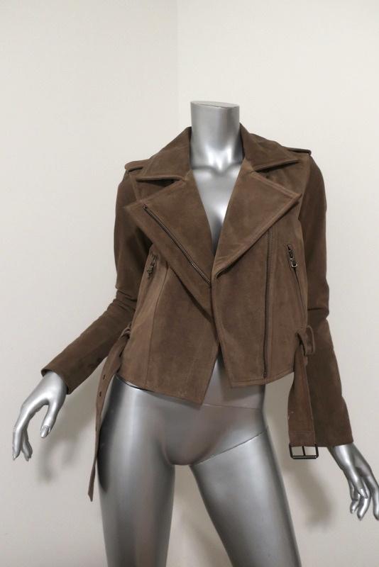 Parker Ace Suede Motorcycle Jacket Taupe Beige Size Extra Small Biker Jacket available at CelebrityOwned.com img_4
