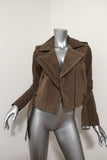 Parker Ace Suede Motorcycle Jacket Taupe Beige Size Extra Small Biker Jacket available at CelebrityOwned.com img_4