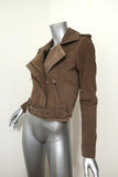 Parker Ace Suede Motorcycle Jacket Taupe Beige Size Extra Small Biker Jacket available at CelebrityOwned.com img_5