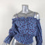 Parker Cold Shoulder Blouse Tori Blue Floral Print Sz Small Long Sleeve Top NEW