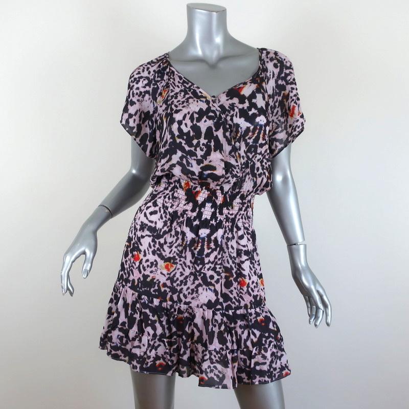 Parker Mini Dress Augustine Animal Print Silk-Blend Size Extra Small available at CelebrityOwned.com img_1