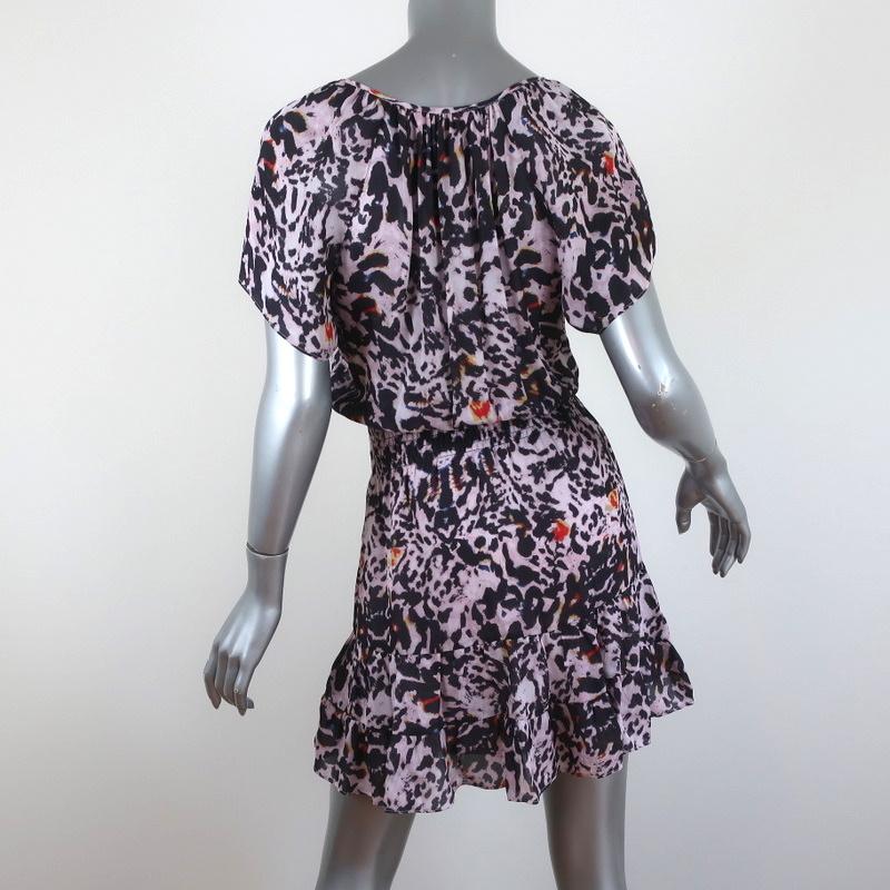 Parker Mini Dress Augustine Animal Print Silk-Blend Size Extra Small available at CelebrityOwned.com img_5