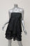 Paul & Joe Dress Black Raw Silk & Tiered Organza Size 36 Strapless Mini LBD