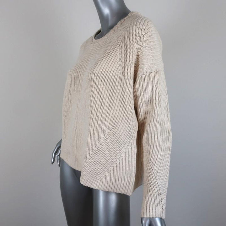 Paul &amp; Joe Sister Sweater Neron Ivory Ribbed Knit Size 2 Crewneck Pullover available at CelebrityOwned.com img_2