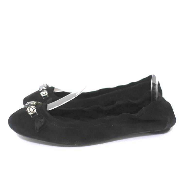 Pedro Garcia Ballet Flats Black Crystal-Embellished Suede Size 37 available at CelebrityOwned.com img_7